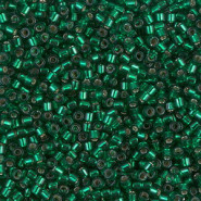 Miyuki delica kralen 10/0 - Silver lined emerald dyed DBM-605